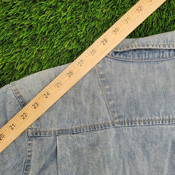 Vintage 90s Bliss-Blass Jacket Womens Large 22x22 Blue Boxy - Picture 3 of 16